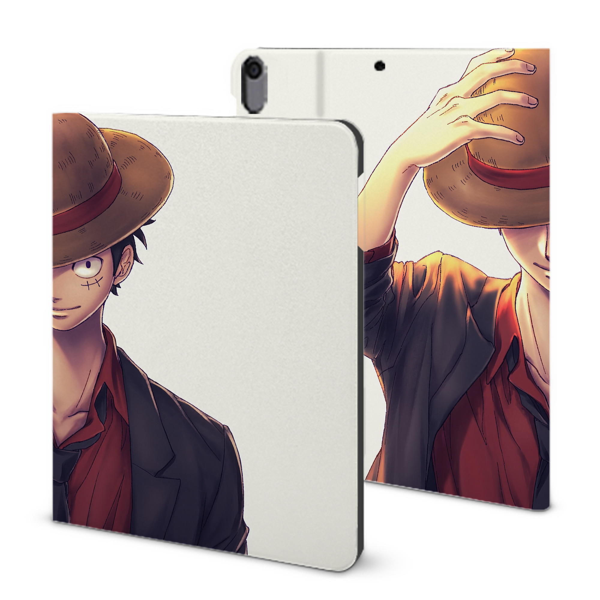 ワンピース ONE PIECE IPad ケース ブック型 PUレザー TPU 耐衝撃 軽量 薄型 ペン収納なし 全面保護 IPad 各モデル対応
